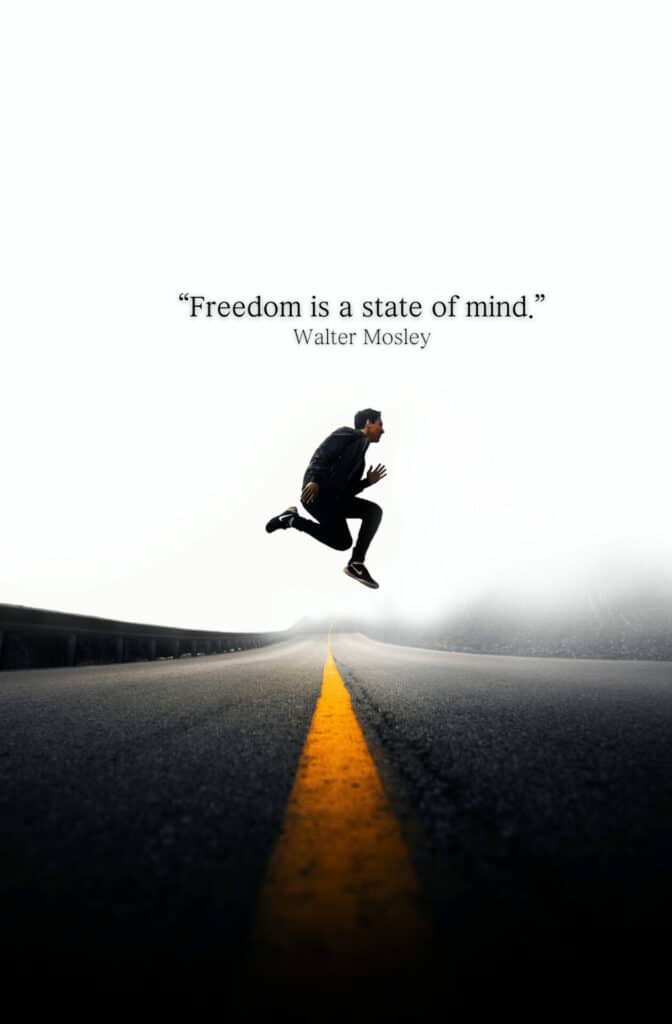 "자유는 마음의 상태이다." 이미지