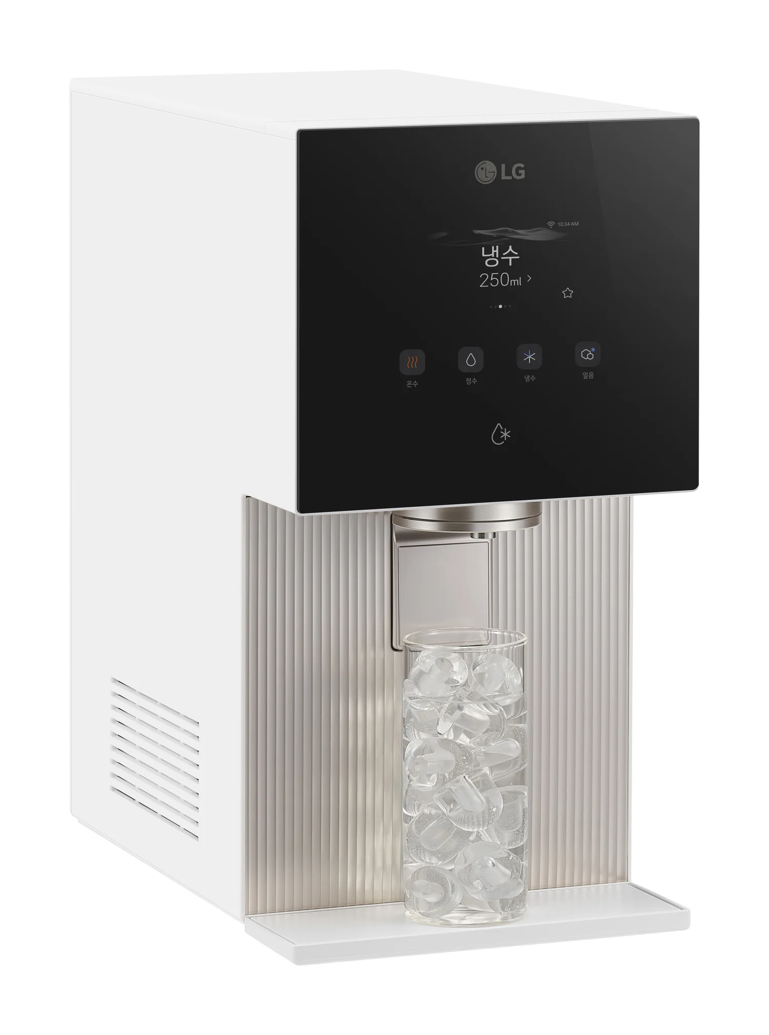 블랙 색상 LG 냉동얼음정수기 WD722RK 정면