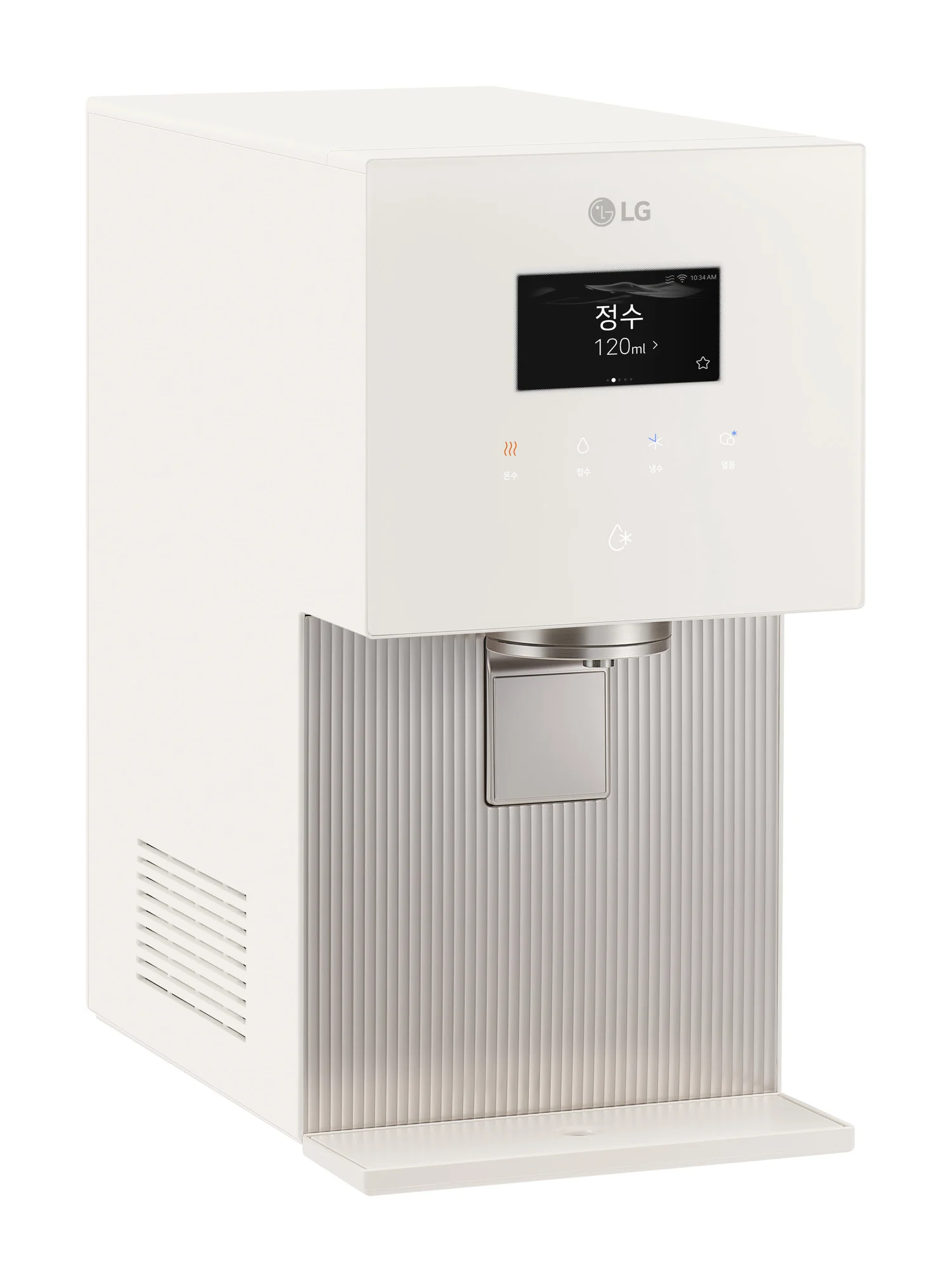 카밍 베이지 색상 LG 냉동얼음정수기 WD722RE 정면